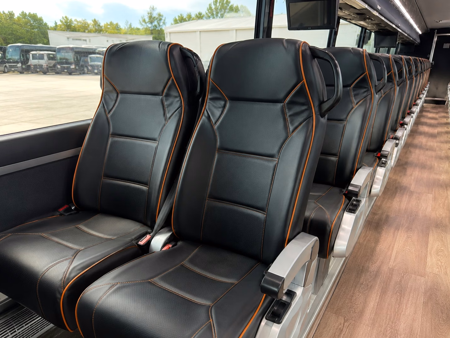 everett charter bus rental interior